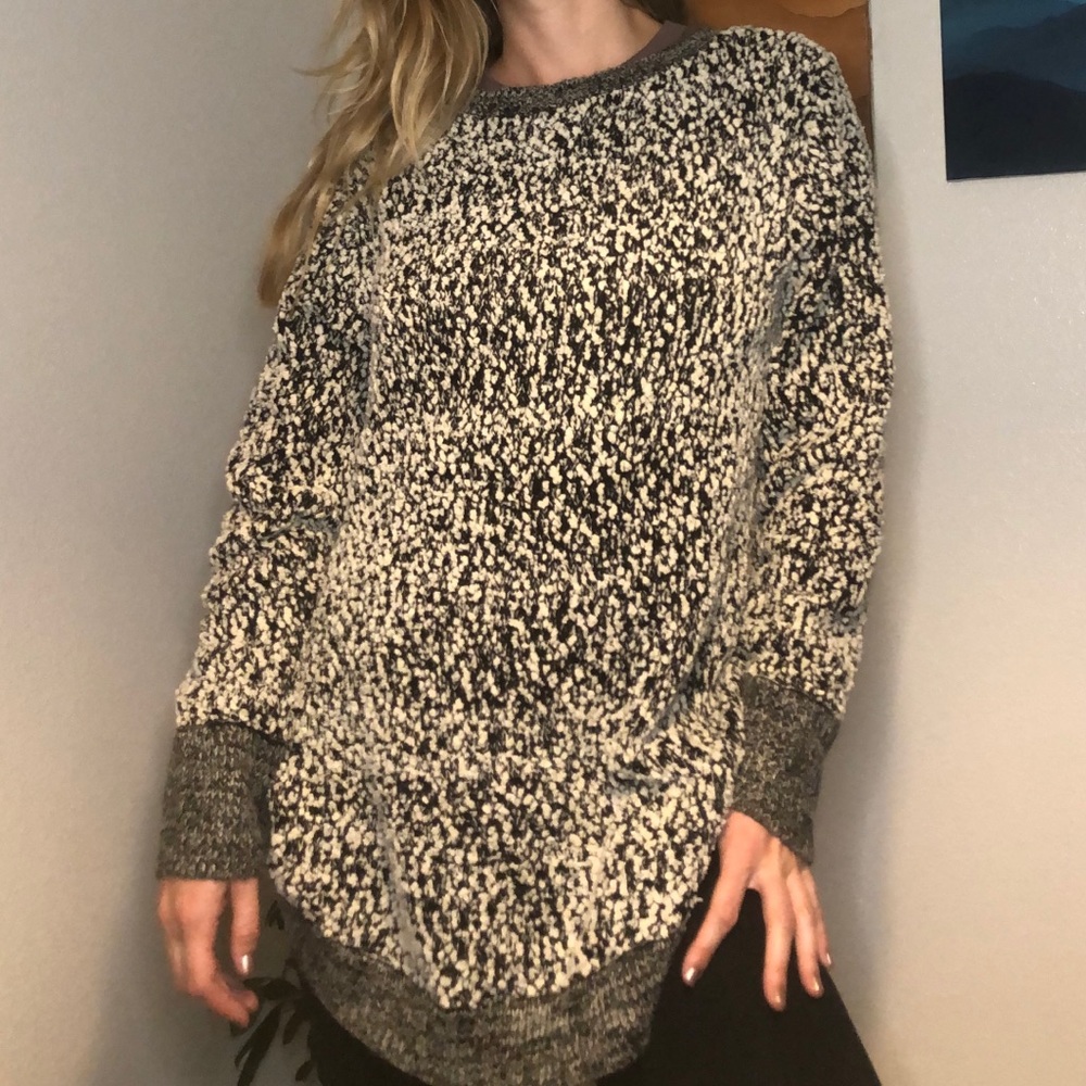 Super soft white and black knit sweater